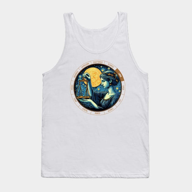 ZODIAC Libra - Astrological LIBRA - LIBRA - ZODIAC sign - Van Gogh style - 7 Tank Top by ArtProjectShop